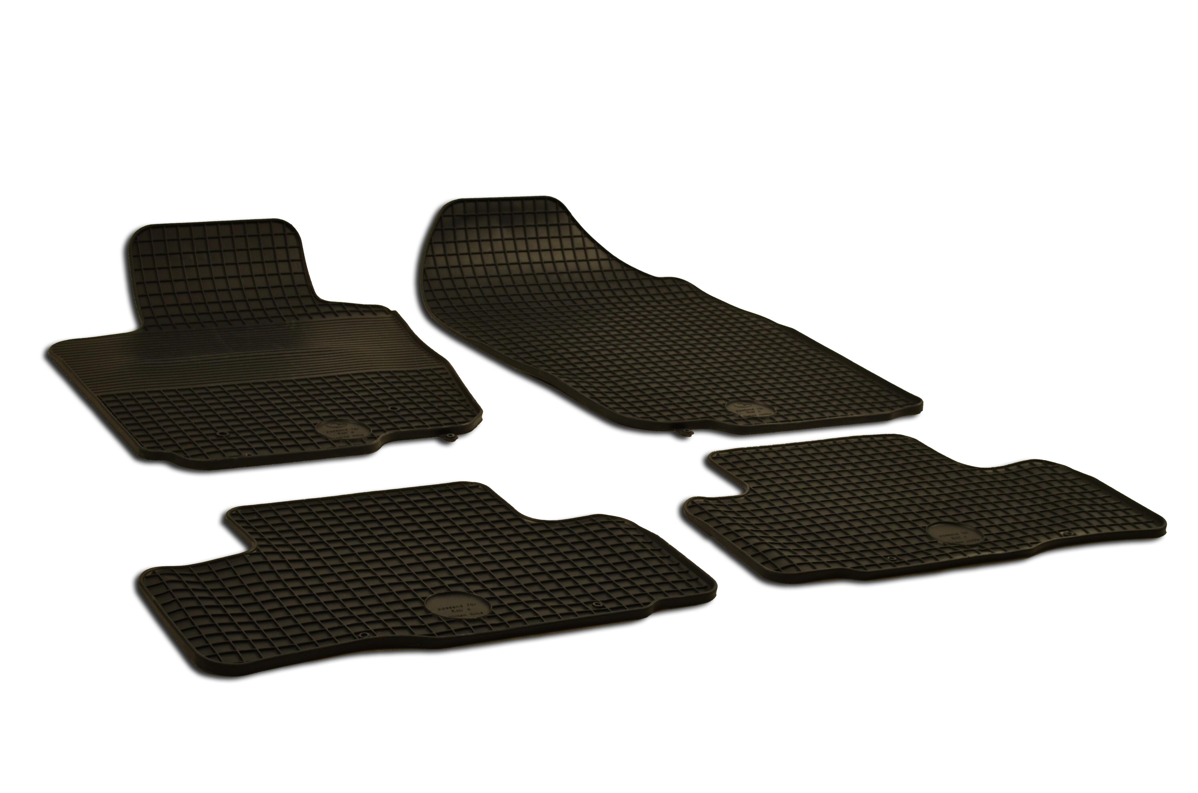Floor Mat Set - Front and Rear (Rubber) (Black)